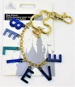 Disney Believe Keychain Mickey Mouse Icon Key Ring Bag Clip - Picture 1 of 2