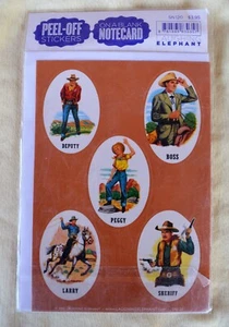 Unopened Laughing Elephant Old West Peel-Off Sticker Blank Note Card Env #SN120 - Picture 1 of 6