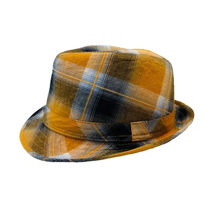 Vintage Plaid Fedora Adult Hat - Picture 1 of 6