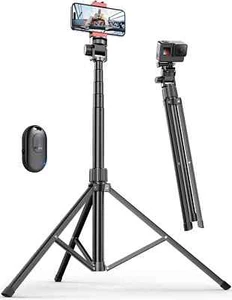 71'' Phone Tripod Stand, Extendable Reinforced Aluminum Stand Wireless Remote - Picture 1 of 7