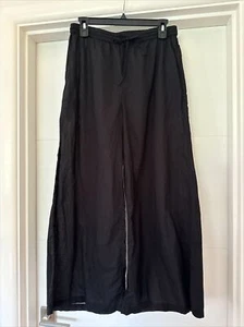 Gudrun Sjoden Wide Leg Crop Pants Lightweight Organic Cotton Pull On Pockets-S - Picture 1 of 3