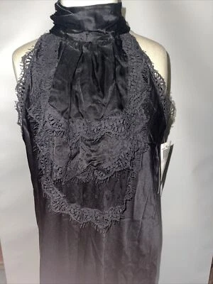 Corey Lynn Calter Women’s CHICBlack SILK Thigh Length 3 Layer Lace Front Dress 6 - Image 1 of 4