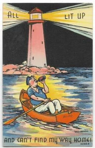 FARO Y MARINERO BORRACHO BARCO DE REMOS ~ ¡TODO ILUMINADO Y NO PUEDO ENCONTRAR MI CAMINO A CASA!¡! - Imagen 1 de 2