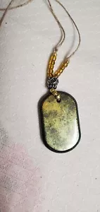 Artisan Handmade Pendant Necklace Green, Gold, Black. - Picture 1 of 2