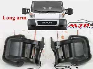 FOR DODGE RAM PROMASTER 2500 3500 DRIVER & PASSENGER POWERED DOOR LONG MIRROR - Picture 1 of 10