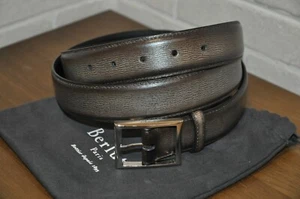 Authentic New Berluti Ice Brown Classic Embossed Leather 35 MM Belt - Picture 1 of 12