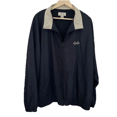 Vintage 90s Izod Golf Jacket Windbreaker Men's XL Black Full Zip Embroidered - Image 1 of 4