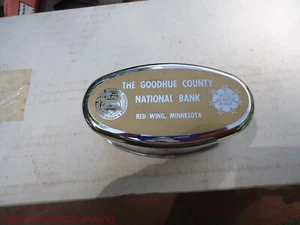 Vintage Oval Coin Bank GOODHUECOUNTY NATIONAL BANK RED WING MINNESOTA Banthrico - Picture 1 of 3