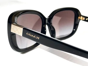 NEW COACH Polished Black GRADIENT Dark Grey Lens Sunglass HC8299 50028G - Picture 1 of 19
