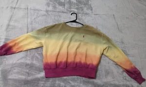 Polo Ralph Lauren Ombre Terry Sweatshirt Crewneck Kids Girls XL 16 Embroidered - Picture 1 of 13