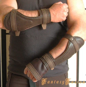 Medieval Cosplay Riddick Forearm Warrior Armor Gladiator Leather BracerS - Picture 1 of 4