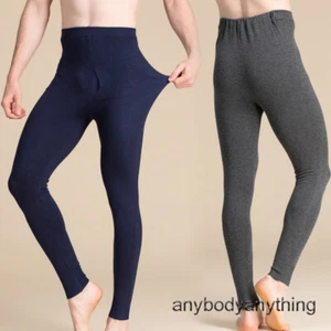 Mens Silk Cashmere Knitted Warm Long Johns Pant Underwear Leggings Trousers Slim - Picture 1 of 14