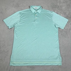 Peter Millar Summer Comfort Polo Shirt Mens Medium Green Skulls Golf Golfing - Picture 1 of 12