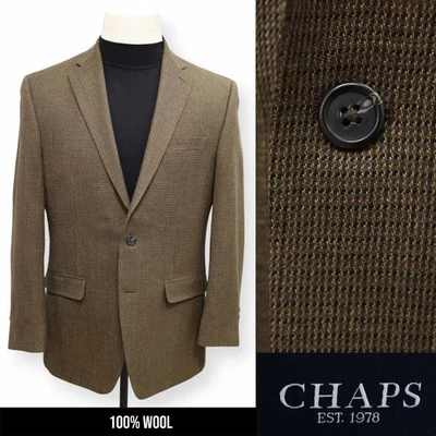 CHAPS mens brown patterned 100% WOOL sport coat suit jacket blazer 38 R - Image 1 of 4