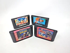 Sonic The Hedgehog - Sega Genesis Spiele Lot 1, 2, 3D, Spinball Bundle GETESTET - Bild 1 von 2