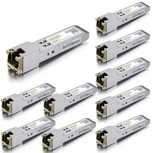 10Gtek SFP to RJ45 1000Base-T Copper Ethernet Module, Gigabit - Afbeelding 1 van 5
