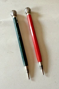 2 Vintage Bell System Telephone Rotary Dial Pencils Red & Green, 5.25" - Picture 1 of 4