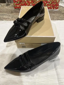 NWB Michael Kors "Elisa" Patent Point Toe Flat w/ Buckle Sz 7.5 - Picture 1 of 7