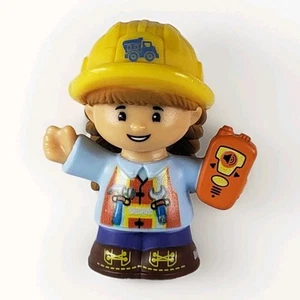 Fisher Price Little People GIRL CONSTRUCTION WORKER in YELLOW HAT Braids 2016 - Picture 1 of 5