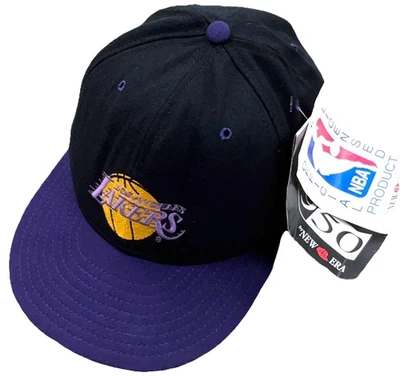 Vintage Los Angeles Lakers Hat Cap Fitted 7 3/8 Wool Black Dome 90s Pro Model LA - Image 1 of 4