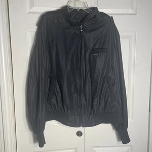 Vintage 80s Members Only Jacket Mens 2XL Black Full Zip Windbreaker Coat Classic - Picture 1 of 14