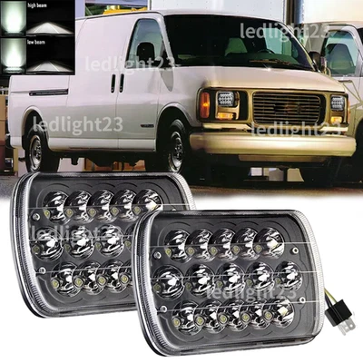 Fit GMC Savana 1500 2500 3500 Safari Jimmy Van 130W 7x6" LED Hi-Lo Headlight H4 - Image 1 of 4