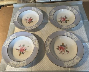 "4 cuencos de sopa con borde de 8 1/2"" patrón Copeland Spode Maritime Rose R4118 - Excelente" - Imagen 1 de 8