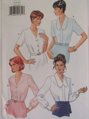 Amazing OOP BUTTERICK 4014 Misses Blouse in 4 Versions PATTERN 6-8-10 UC - Image 1 of 3