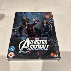 AVENGERS ASSEMBLE ZAVVI LENTICULAR 3D & 2D BLU RAY STEELBOOK Marvel - Picture 1 of 2