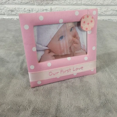 Marco de fotos Mud Pie Baby Talk niña cubierta de tela 4 X 6 independiente Foto 1 de 4