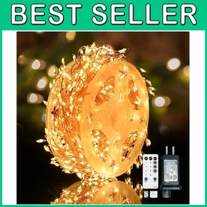 500 LED String Lights with Timer, Gold Wire - Picture 1 of 11