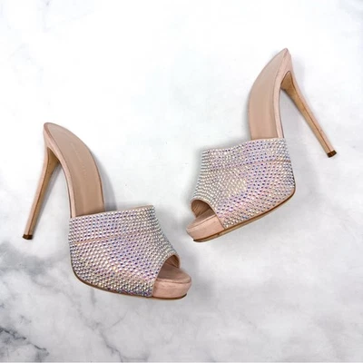 Giuseppe Zanotti Isidora Iridiscente Estrás Plataforma Mula Bomba Tacón Desnudo 38.5 Foto 1 de 4