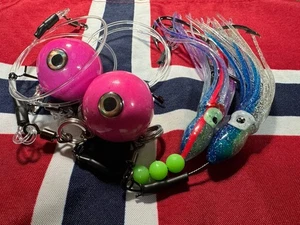 2 X 285g BULLS EYE RIGGED LIVEBAIT ICELAND NORWAY  ROUGH GROUND COD, HADDOCK RIG - Picture 1 of 4