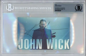 SIGNED Keanu Reeves John Wick Movie Photo Cut BECKETT BAS Perfect 10 Autograph - Bild 1 von 3