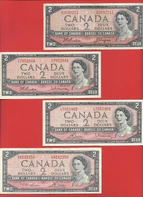 Canada 1954 $2 complete signature set of 4 pick #76abcd - Image 1 of 2