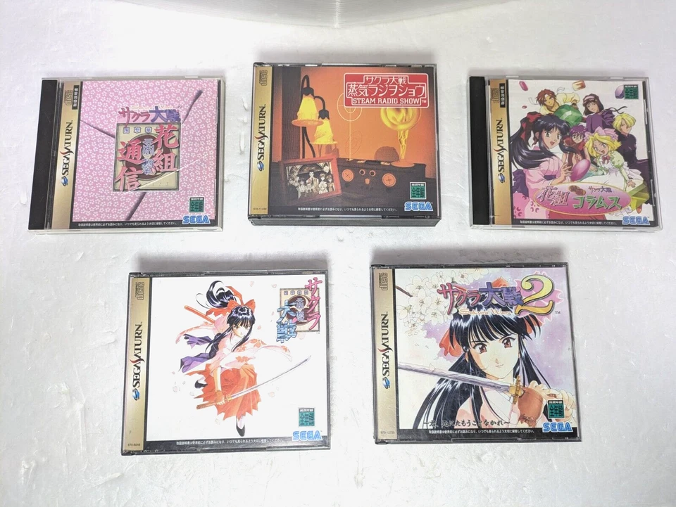 Sakura Wars 1 2 Hanagumi Tsushin Steam Sega Saturn SEGA SS Japan - Image 1 of 4