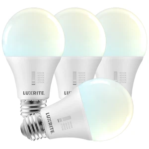 Luxrite A19 LED Light Bulb 5CCT Dimmable 1600LM 15W E26 ETL 6 Pack - Picture 1 of 7