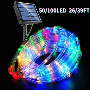 Solar LED String Fairy Lights Waterproof Outdoor Garden Pool Camping DIY Decor - Picture 1 of 14