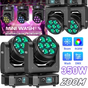 7x50W LED RGBW haz de ojo de abeja + zoom LAVADO cabezal móvil luz DJ DMX512 iluminación de escenario - Imagen 1 de 18