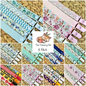5 Pack Dummy Clip - Pacifier Chain - Soother Holder - Dummie Strap - Baby Binky - Picture 1 of 27