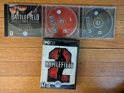 *BATTLEFIELD LOT* Battlefield 1942 & Expansions, Battlefield 2, PC-CDs ROMs - Image 1 of 2