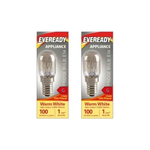 2 x Eveready 15W 15 Watt FRIDGE LAMP SES E14 BULB LAMP S874 or Salt lamp - Picture 1 of 5