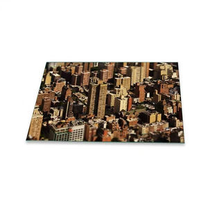 Herdabdeckplatte Ceran 1 Teilig 80x52 Stadt Braun Abdeckung Glas Spritzschutz - Zdjęcie 1 z 9