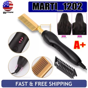 Hair Straightener Comb Pro Electric Beard Straightening Comb Heat Hot Comb Press - Picture 1 of 17