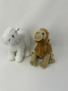 Ganz Webkinz Brown Camel And White Horse Shaggy Stuffed 9" Plushes - Picture 1 of 4