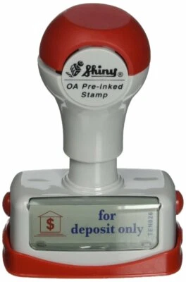 FOR DEPOSIT ONLY Two Color Preinked Title Stamp by Shiny (TEN026) - Image 1 of 4