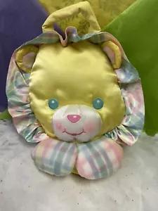 Playskool Snuzzles Löwe Baby Spielmatte pastellgelb kariert Sicherheitsdecke 1996 - Bild 1 von 6