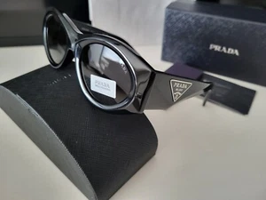 Gafas De Sol PRADA PR20Z OVAL Black 53 New - Imagen 1 de 19