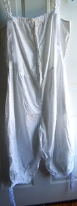 JUMPSUIT/ROMPER  One of a Kind Daphne Coopersmith White Blue Dot  Sz L Made  USA - Picture 1 of 15