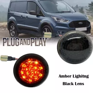 2X Smoke Amber LED Side Marker Repeater Light For 2010-2021 Ford Transit Connect - Picture 1 of 9